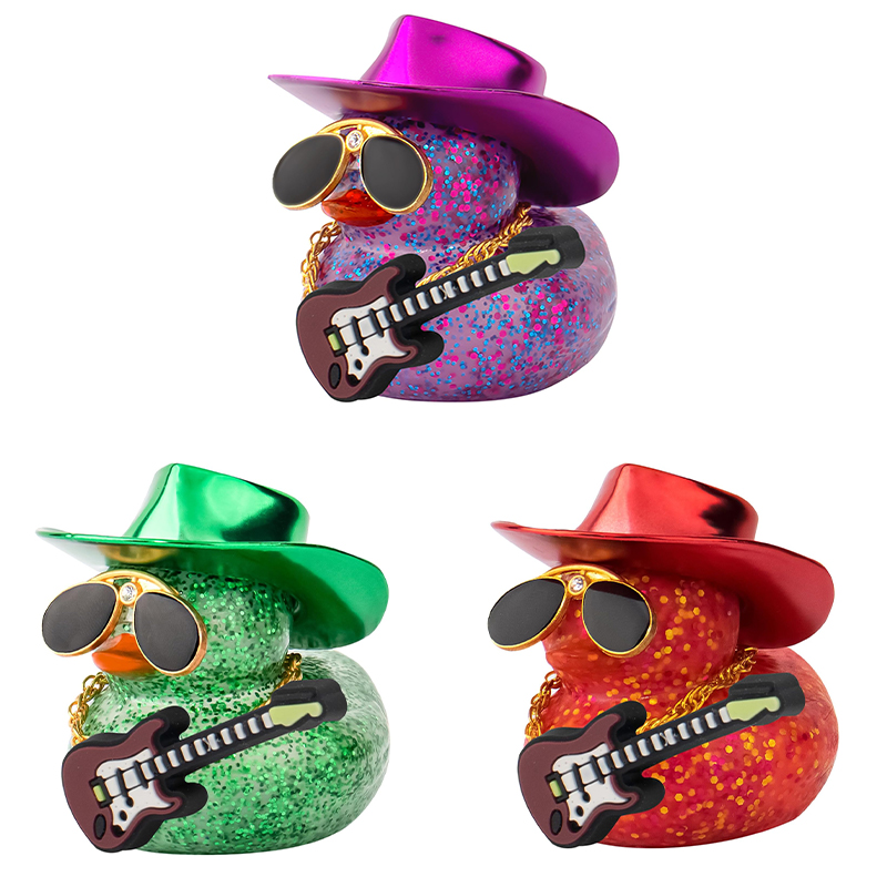 Rubber Duck Bath - Car Decorations Laser Cowboy Hat Rubber