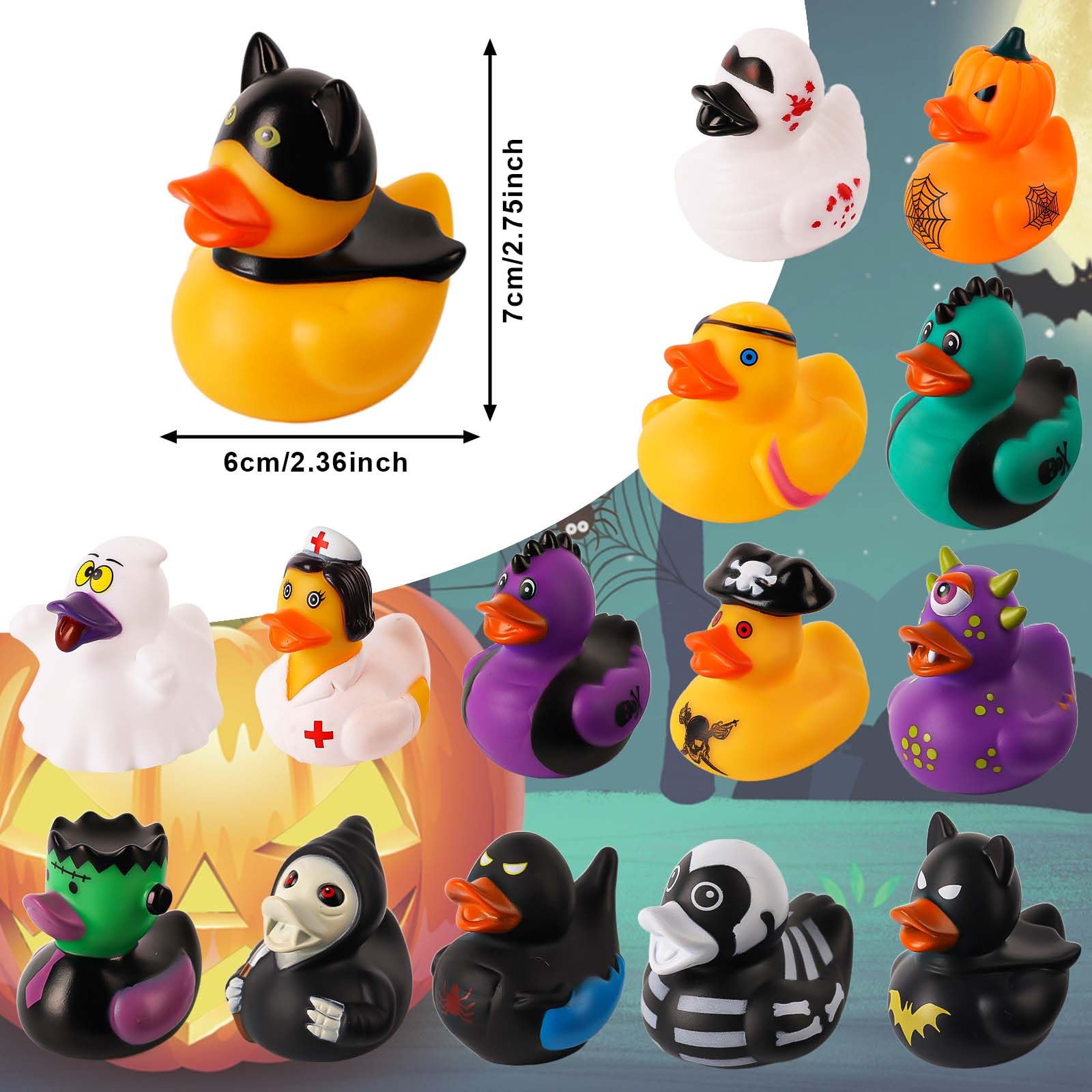 12/24/36PC Halloween Rubber Du - đánh giá và giá Rubber Duck Bath