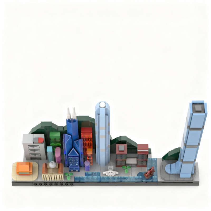 667pcs MOC Hong Kong Skyline A - đánh giá và giá Kids Toys Hong Kong