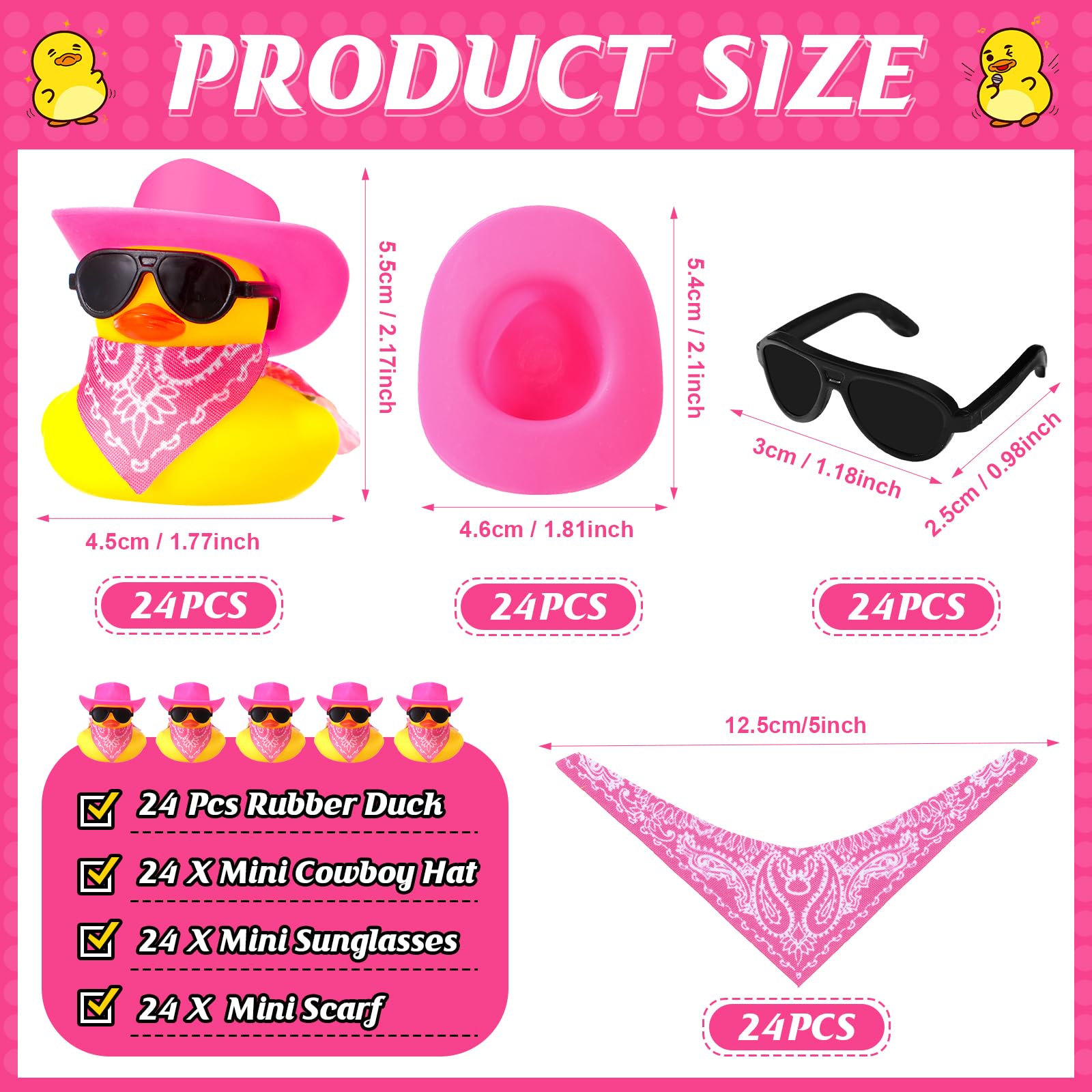 24 Set Cowboy Rubber Ducks wit - đánh giá và giá Rubber Duck Bath